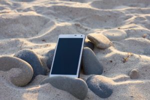 cell phone beach