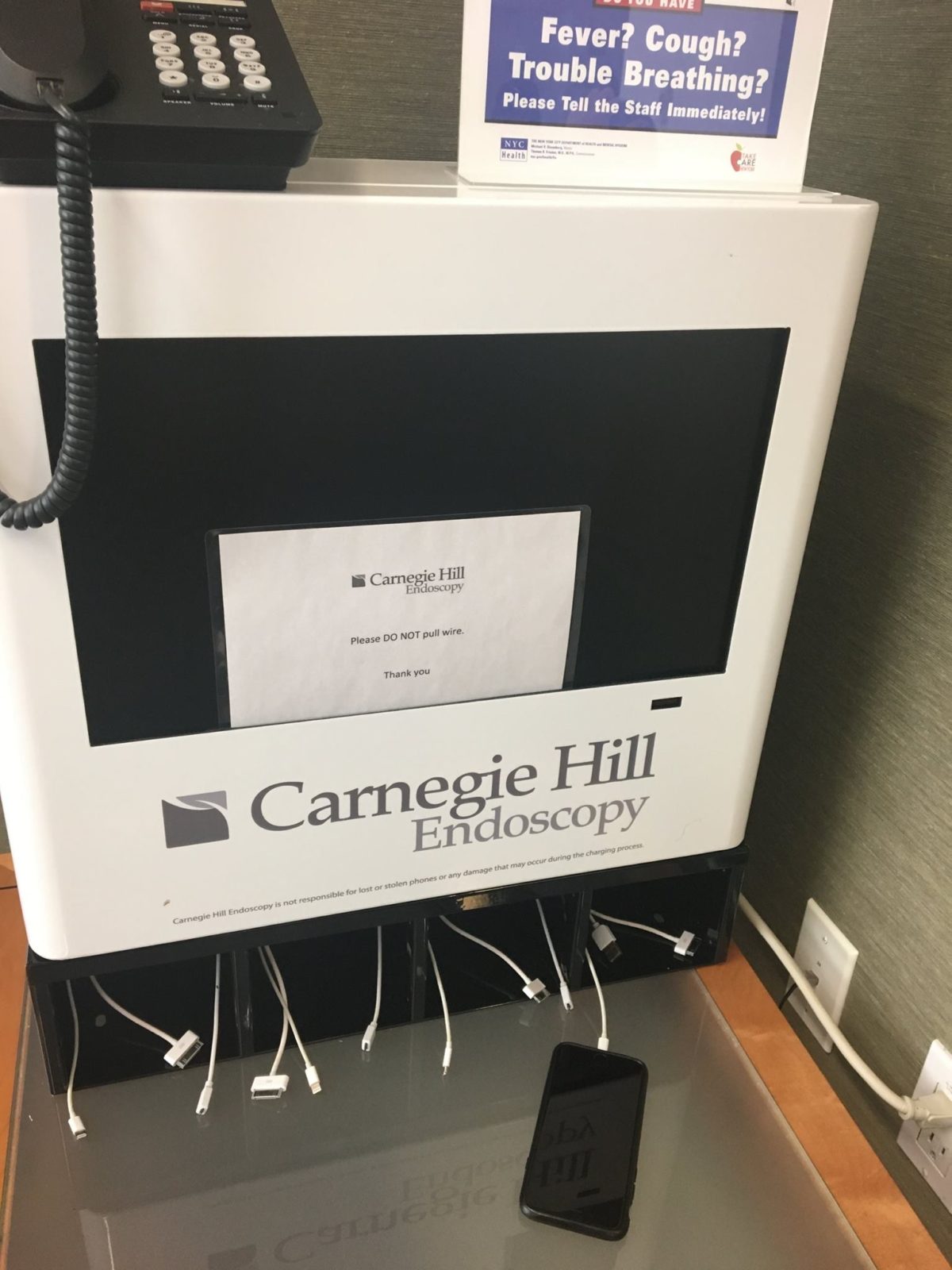 goCharge Cell phone charging station at Carnegie Hill Endoscopy - Hospitals and Medical Facilities